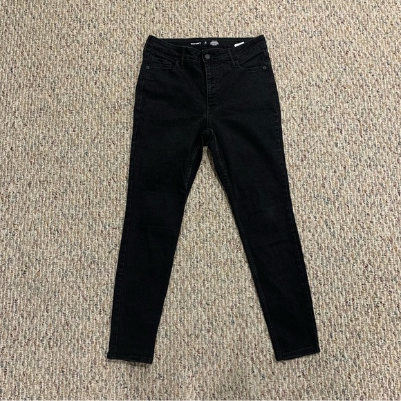 Old Navy Black High Rise Rockstar Super Skinny Jeans - Size 10 Short - Picture 1 of 5